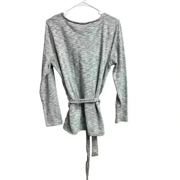 J Crew Mercantile Long‎ Sleeve Shirt With Belt Women's Size Large Gray - Picture 5 of 6